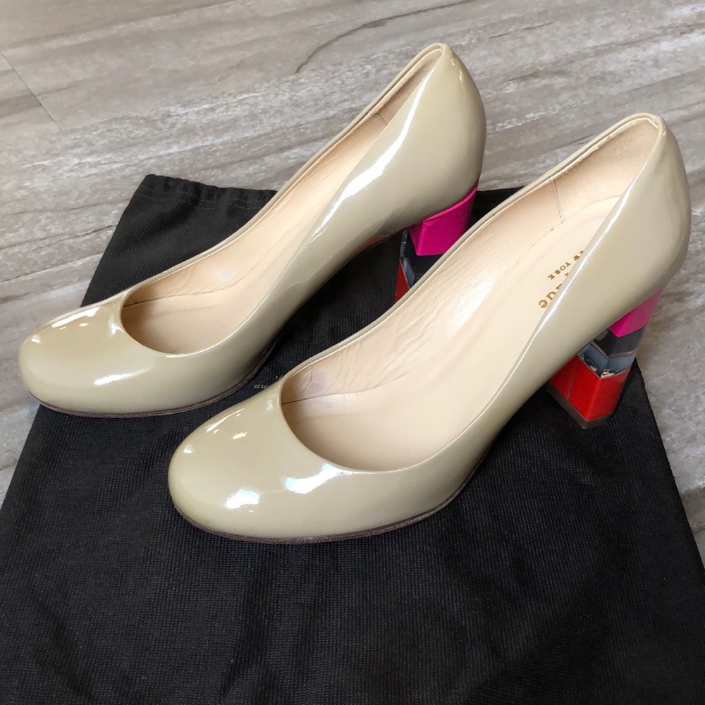 Kate Spade Nude Pumps with color block heel